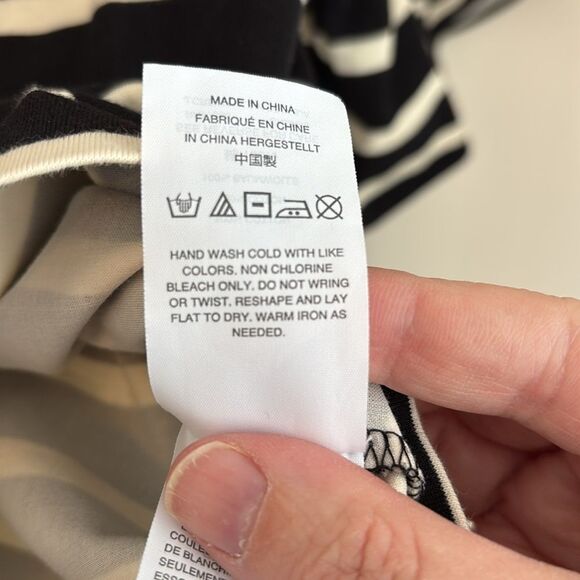 J. Crew Women Black and White Striped Women's Ruffle sleeve Top blouse Small! - Picture 7 of 8